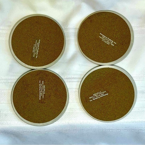 Coasters NASCAR Brickyard 400 August 1995 Stoneware Set of 4 Oak Rack EUC - Picture 7 of 9